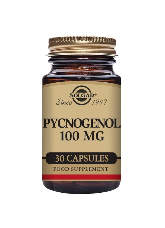 Solgar Pycnogenol 100 mg, 30 Vegetable Capsules - Antioxidant Protection - Healthy Leg &amp; Vein Support - Non-GMO, Vegan, Gluten Free, Dairy Free, Kosher - 30 Servings