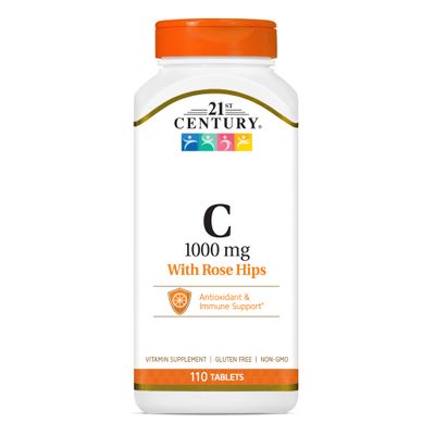 21st Century Natural C 1000 with Rose HIPS Caplets, 110 Count (22383)