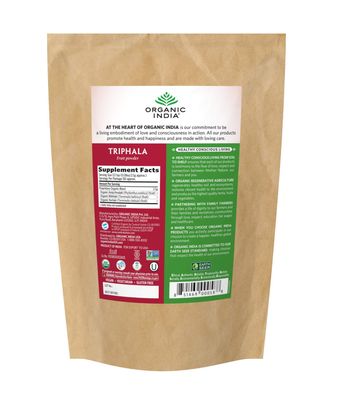 Organic India Triphala Capsules - Herbal Supplement with Amla, Bibhitaki, Haritaki, Digestion & Colon Support, Immune System Support, Adaptogen, Vegan, USDA Certified Organic - 1 lb Bag