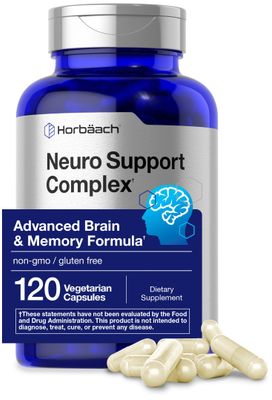 Horbach Brain Supplement | 120 Capsules | with Phosphatidylserine &amp; DMAE | Advanced Formula for Memory, Focus, Clarity | Vegetarian &amp; Gluten Free | Neuro Support
