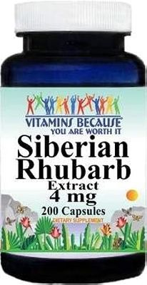 Siberian Rhubarb Extract 4mg 200 Capsules Vitamins Because