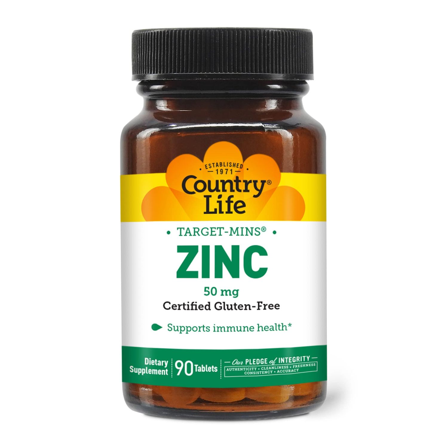 Country Life Target-Mins Zinc 50 mg 90 Tablets - Zinc Supplements for Immune Health - Zinc 50mg - Zinc Support