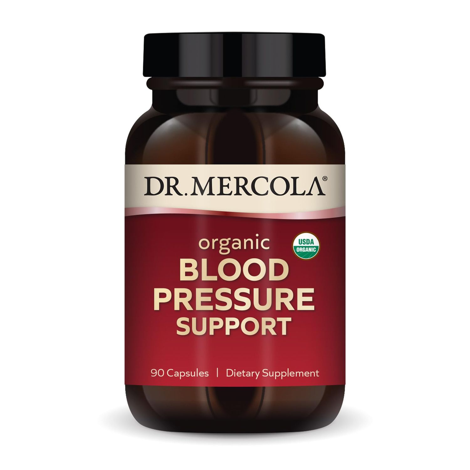 Dr. Mercola Organic Blood Pressure Support, 90 Servings (90 Capsules), Dietary Supplement, Supports Skin &amp; Mental Focus, Non-GMO, Certified USDA Organic
