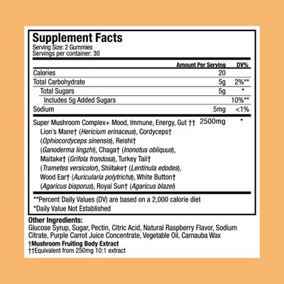 Plant People WonderDay Mushroom Gummies - Lions Mane, Cordyceps, Chaga Mushroom Supplement to Support Immune System De-Stress Boost Mood & Energy in Adults Natural, Vegan, Non-GMO (60 Count)