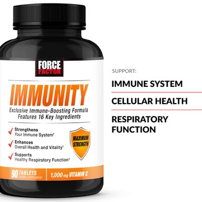 FORCE FACTOR Immunity, Immune Support Booster with Elderberry and 1000mg of Vitamin C, Plus Vitamin D, Zinc, Probiotics, Quercetin, Antioxidants, and Echinacea for Immune Health Defense, 90 Tablets
