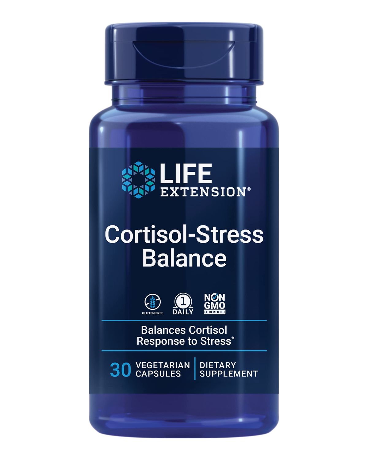 Life Extension Cortisol-Stress Balance, Relora Magnolia bark, Green Tea, Lychee Extract, Manage Stress, Maintain Healthy cortisol Levels, Gluten Free, Non-GMO, Vegetarian, 1-Daily, 30 Capsules