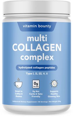Vitamin Bounty Multi Collagen Complex - 5 Types of Collagen for Skin, Bone, and Muscle Strength - Supports Hydration, Skin Elasticity, and Healthy Joints - Natural Ingredients