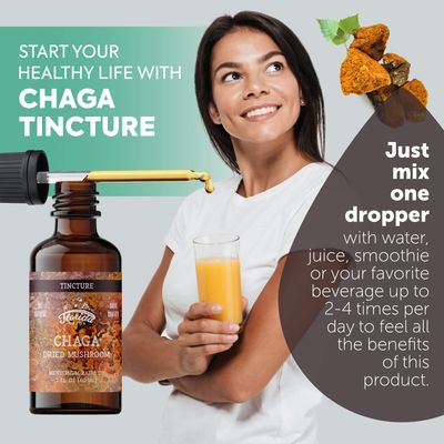 Chaga Tincture, Wild Harvested Chaga Extract (Inonotus obliquus) Dried Mushroom