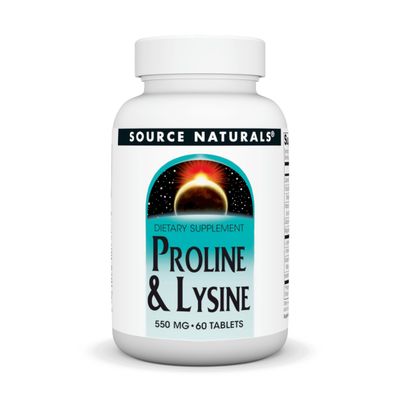 Source Naturals L-Proline &amp; L-Lysine, 550mg - 60 Tablets