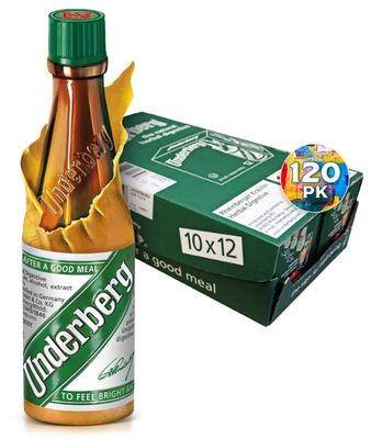 Full Case of Cardboard 12 Packs (120 Total) 120bottles liquid by Underberg