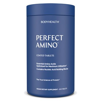 BodyHealth PerfectAmino (300 ct) Easy to Swallow Tablets, Essential Amino Acids Supplement with BCAAs, Vegan Protein for Pre/Post Workout &amp; Muscle Recovery with Lysine, Tryptophan, Leucine, Methionine