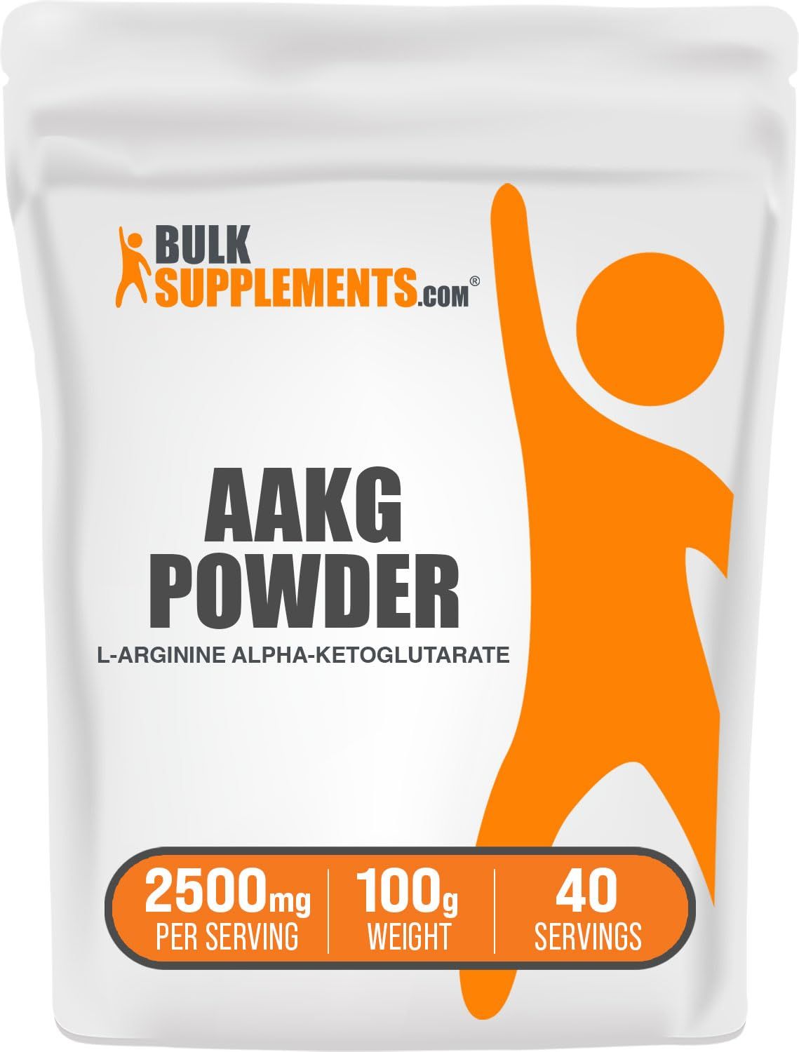 BulkSupplements.com AAKG Powder - Arginine Alpha-Ketoglutarate, AKG Supplement - Arginine Supplement, Unflavored &amp; Gluten Free, 2500mg per Serving, 100g (3.5 oz) (Pack of 1)