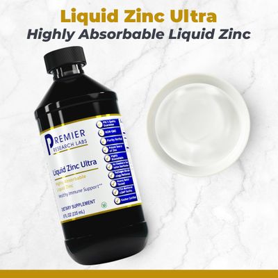 Premier Research Labs Liquid Zinc Ultra: Liquid Zinc Supplement - for Immune Support &amp; Well-Being for Adults &amp; Kids - Highly Absorbable Drops - Used for Rapid Analysis of Zinc Status - 8 fl oz