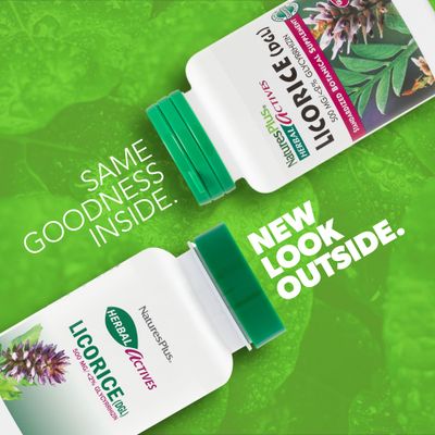 NaturesPlus Herbal Actives Licorice (DGL) 500 mg - 60 Capsules, Pack of 2 - Supports Healthy Digestion & Overall Well-Being - Vegetarian, Gluten Free - 120 Total Servings