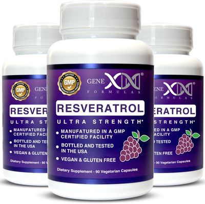 Genex Formulas 1500mg Resveratrol with BioPerine for Absorption (3 Pack) | Organic Trans-Resveratrol Capsules from Japanese Knotweed, Antioxidant Supplement for Healthy Aging