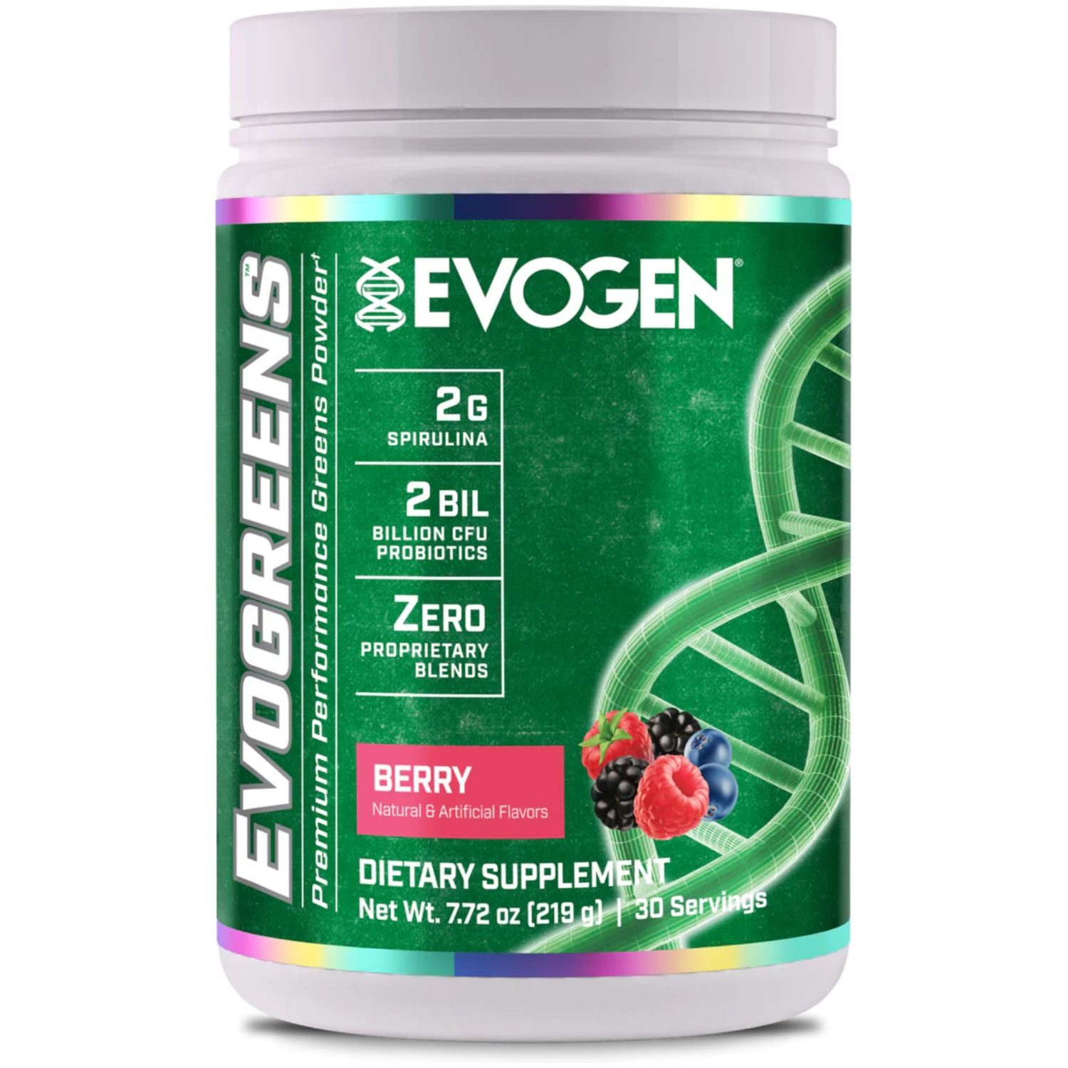 Evogen Evogreens | Immune Boosting Premium Performance Greens Superfood, Spirulina, Pomegranate, Probiotics, Kale | 30 Servings  (Berry, 30 Servings)