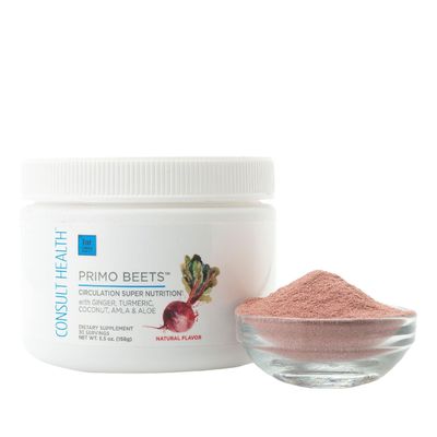 Consult Health Primo Beets - Beet Root Powder Drink Mix - Nitric Oxide to Boost Daily Nutrition with Ginger &amp; Turmeric - Support Circulation - Natural Flavor 30 Servings (1Pack)