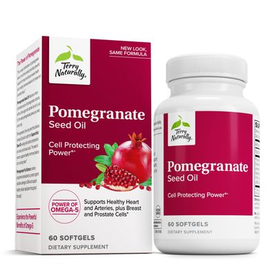 Terry Naturally Pomegranate Seed Oil - 60 Softgels - Cell-Protecting Power - Non-GMO, Gluten Free - 60 Servings