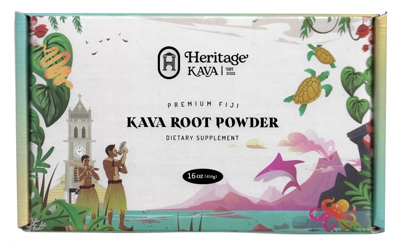 Heritage Kava Premium Fiji Noble Kava Root Powder 16 Oz/1LB