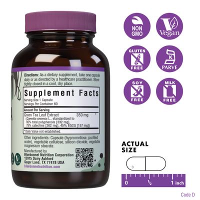 BlueBonnet EGCG Green Tea Leaf Extract Supplement, 60 Count