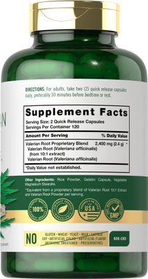 Carlyle Valerian Root Capsules | 240 Count | Herb Extract Supplement | Non-GMO, Gluten Free
