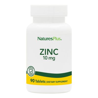 NaturesPlus Zinc Tablets - 10 mg, 90 Vegetarian Supplements - Immune System Supplement for Cellular Growth &amp; Repair - Promotes Healthy Digestion, Metabolism &amp; Vision - Gluten-Free - 90 Servings