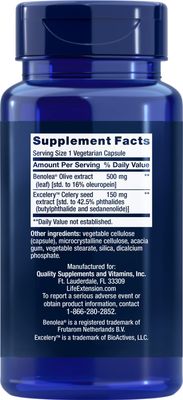 Life Extension Advanced Olive Leaf Vascular Support, 60 Vegetarian Capsules (Pack of 2)