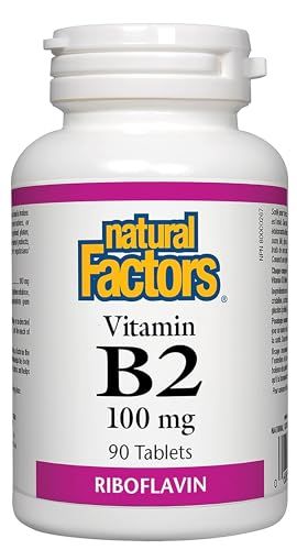 Natural Factors - Vitamin B2 Riboflavin 100mg, Support for Energy &amp; Normal Metabolism, 90 Tablets