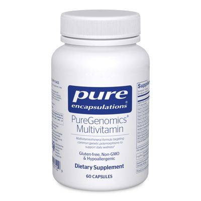 Pure Encapsulations PureGenomics Multivitamin - Supplement to Support Nutrient Requirements of Common Genetic Variations - with Vitamin A,B,C,D,E, K &amp; Minerals - 60 Capsules