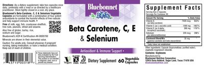 BlueBonnet Beta Carotene C and E Plus Selenium Vegetarian Capsules, 60 Count