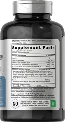 Horbach Glucosamine Chondroitin with Turmeric &amp; MSM | 4050 mg | 180 Caplets | Triple Strength Formula | Non-GMO, Gluten Free