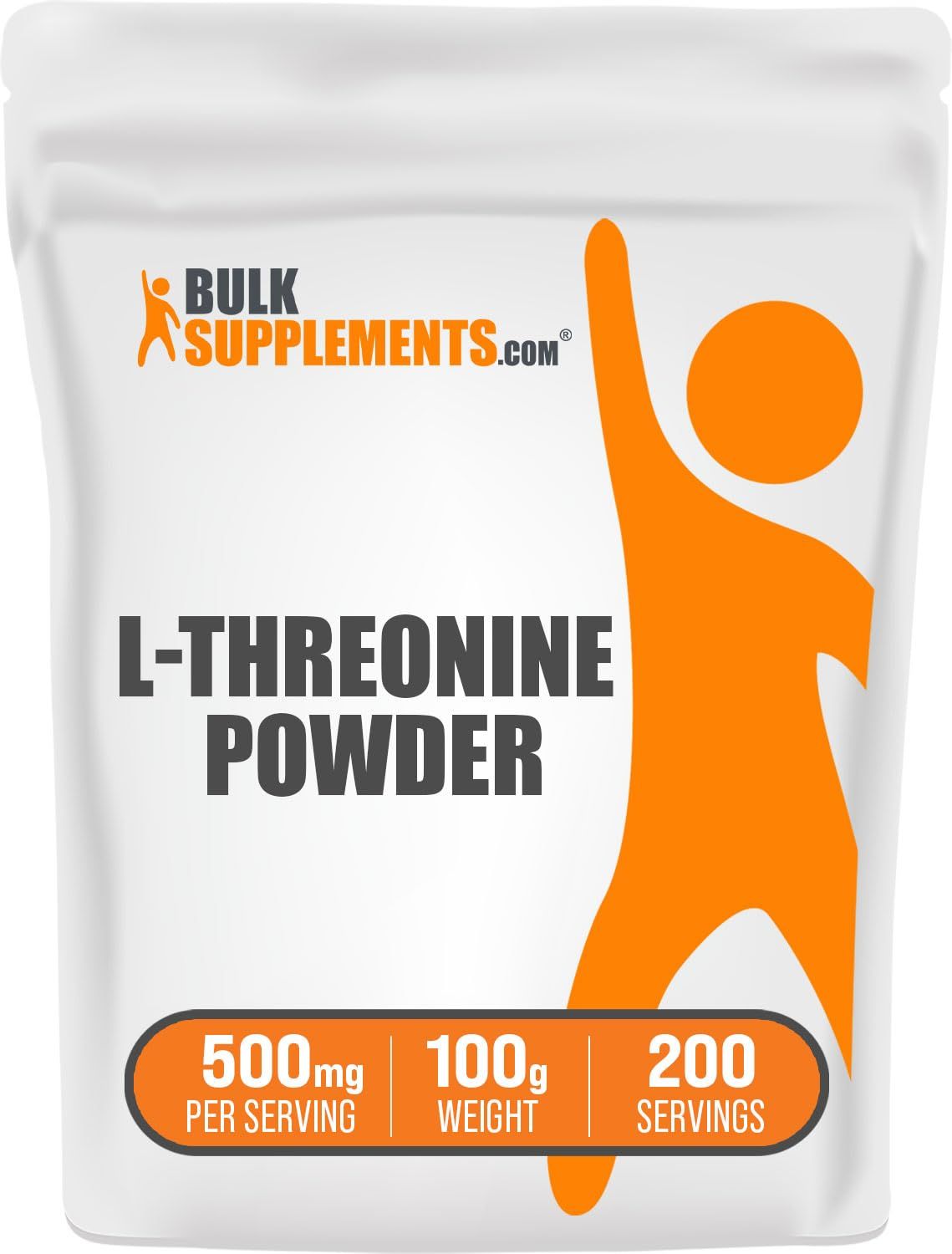 BulkSupplements.com L-Threonine Powder -Threonine Supplement, Amino Acid Supplement - Essential Amino Acid, Gluten Free, 500mg per Serving, 100g (3.5 oz) (Pack of 1)