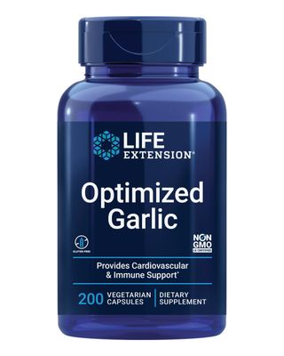 Life Extension Optimized Garlic, standardized Capsules for Heart Health, Immune Support, Cellular detoxification and Healthy platelet Function, Gluten-Free, Non-GMO, Vegetarian, 200 Capsules
