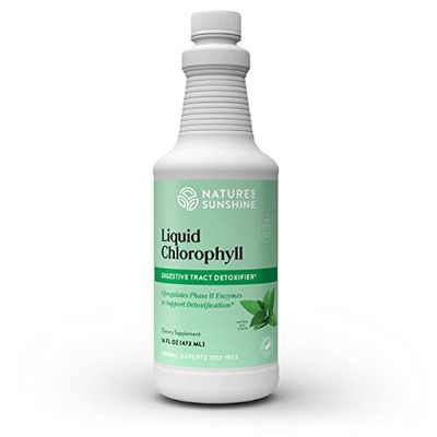 Nature&#39;s Sunshine Liquid Chlorophyll - Immunity Support, Detox &amp; Cleanse, Chlorophyll Liquid Drops with Spearmint Oil, Natural Energy Boost, Internal Deodorant - 16 Fl Oz