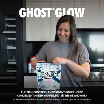GHOST Glow Sticks: Beauty and Detox Supplement - 30 On-The-Go Stick Packs, Pina Colada - Hyaluronic Acid, Biotin & L-Theanine for Skin-Boosting Support - Sugar Free, Gluten Free