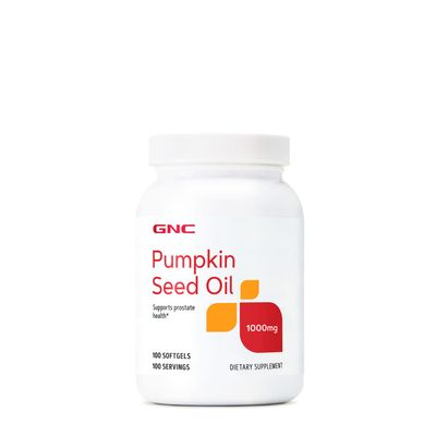 GNC Pumpkin Seed Oil 1000mg Supplement, Supports Prostate Health, 100 Servings