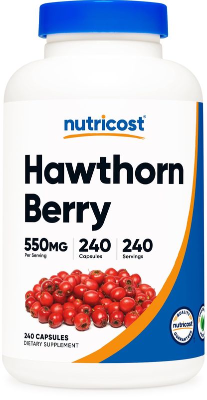 Nutricost Hawthorn Berry Capsules 550mg, 240 Capsules, Vegetarian Friendly, Non-GMO &amp; Gluten Free