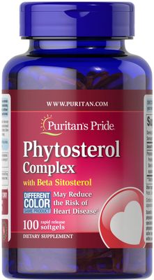Puritan&#39;s Pride Premium Phytosterol Complex 1000mg with Beta Sitosterol, Dietary Supplement for Heart Health and Cholesterol lowering Supplement, 100 Rapid Release Softgels