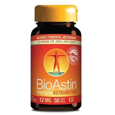 Nutrex Hawaii BioAstin Hawaiian Astaxanthin - 12mg, 50 Softgels - Farm-Direct Premium Antioxidant Supplement to Support Eye, Skin, Joint &amp; Immune System Health - Non-GMO &amp; Gluten-Free