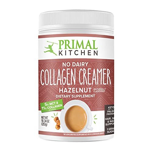 Primal Kitchen Hazelnut Collagen Creamer Powder, Collagen Peptide Drink Mix with MCT Oil, No Dairy, 10.34 Ounces