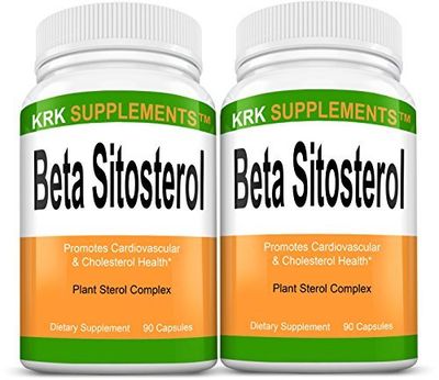 KRK SUPPLEMENTS 2 Bottles Beta Sitosterol 800mg Per Serving 180 Total Capsules Prostate Support