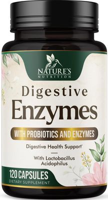 Digestive Enzymes with Probiotics - Probiotic Multi Enzymes with Probiotics and Prebiotics for Digestive Health and Bloating Relief for Women and Men, Daily Enzymes for Gut &amp; Digestion - 120 Capsules
