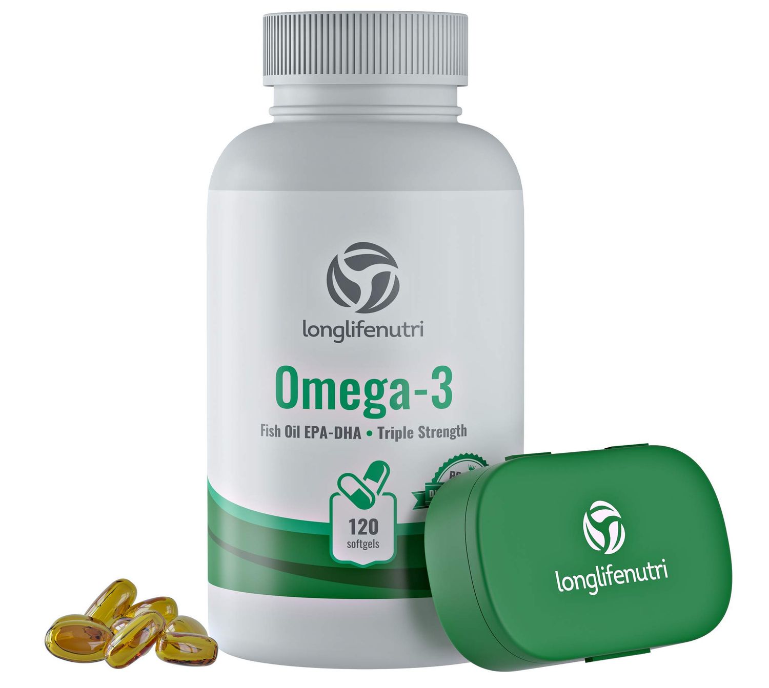 Omega 3 Fish Oil Pills 120 Softgels Capsule | Essential Fatty Acids 1000mg Supplement | High DHA EPA | Immune Support Formula | Natural Nordic Algae Ultra Omega3 Women &amp; Men