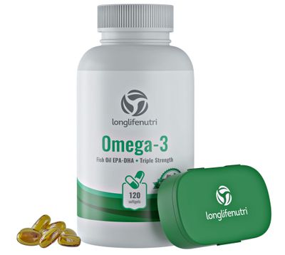 Omega 3 Fish Oil Pills 120 Softgels Capsule | Essential Fatty Acids 1000mg Supplement | High DHA EPA | Immune Support Formula | Natural Nordic Algae Ultra Omega3 Women &amp; Men