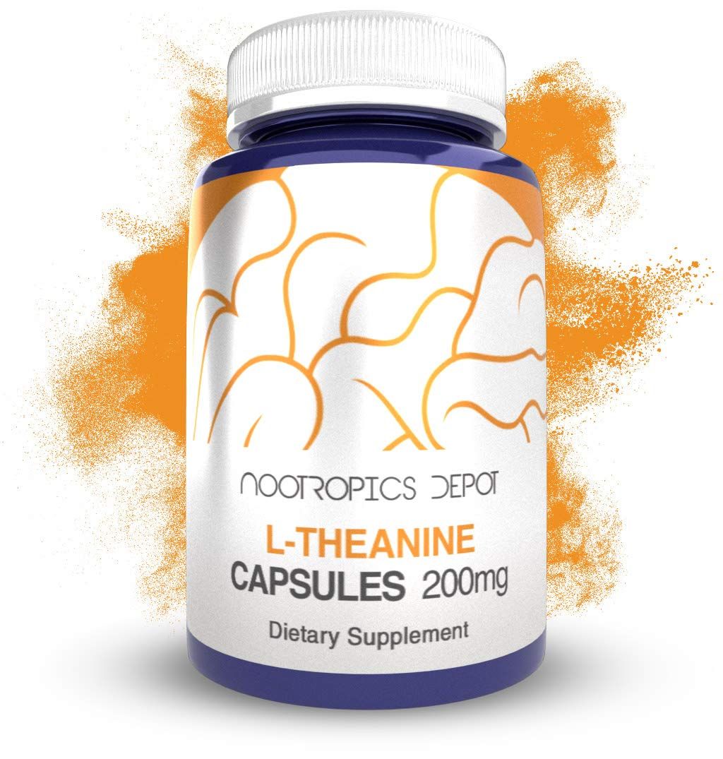 Nootropics Depot L-Theanine Capsules 200mg (180 Count) | Promotes Relaxation | Supports Healthy Stress Levels + Sleep Cycles | Promotes Cognitive Function + Focus | Amino Acid Supplement