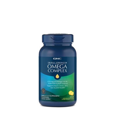 GNC Triple Strength Omega Complex Provides 1725 mg of Potent Omega-3-6-9s from Fish &amp; Plant Sources per Serving
