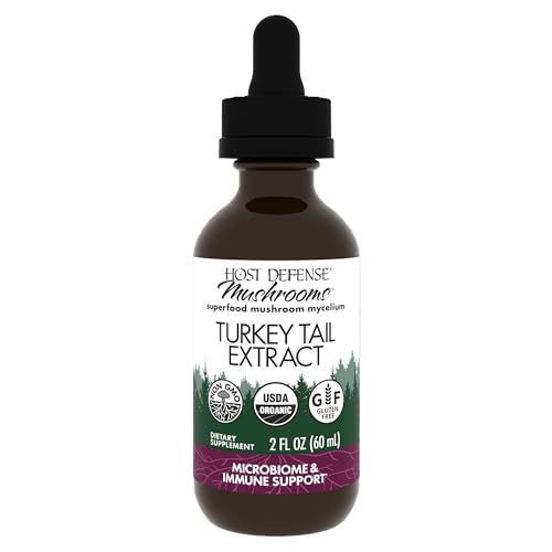 Host Defense Turkey Tail Extract - Digestive Health &amp; Immune Response Support Supplement - Mushroom Supplement for Gastrointestinal &amp; Gut Microbiome Support - 2 fl oz (60 Servings)*