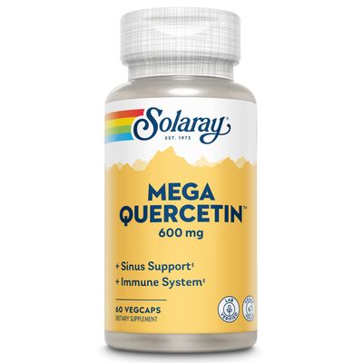 SOLARAY Mega Quercetin Healthy Cells, Heart, Circulatory &amp; Respiratory System Support Bioflavonoids &amp; AMPK Activator Non-GMO, Vegan 60 VegCaps
