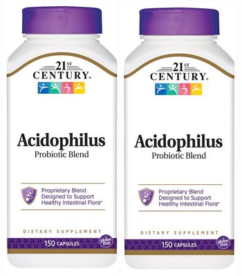 21st Century Acidophilus Probiotic Blend Capsules, 150-Count (Pack of 2)
