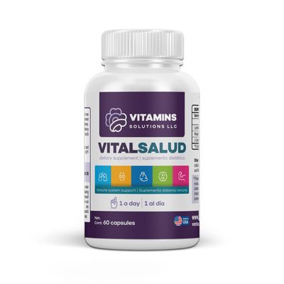 Vital salud - Treatment for varicose Veins - 100% Organic - Support Energy Levels with L-carnitine Base and Nopal - 60 Capsules